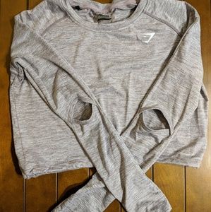 Gymshark Purple Wash Draw Cord Crop Top, S